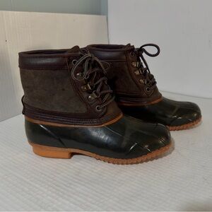 Womens Chillmark Thermolite Duck Boots, Size 8. Brown / Green.